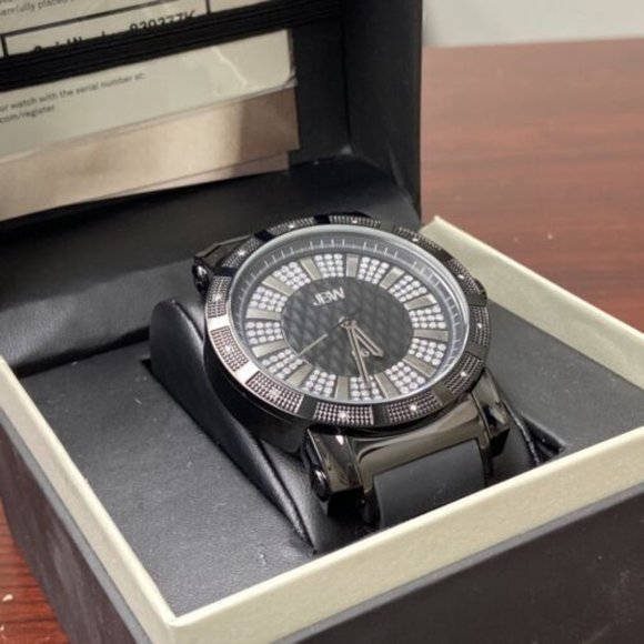 JBW 562 Diamond Wrist Watch Black on Black Luxury Jewelry - Picture 2 of 7